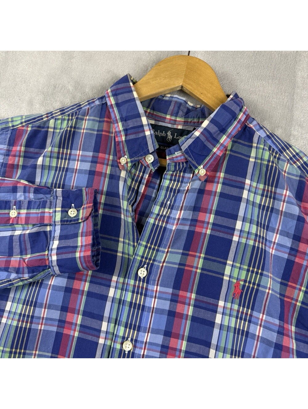Polo Ralph Lauren Classic Fit Muticolor Plaid Button Down Shirt Pony Logo Men XL